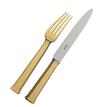 Salad serving fork in gilded silver plated - Ercuis